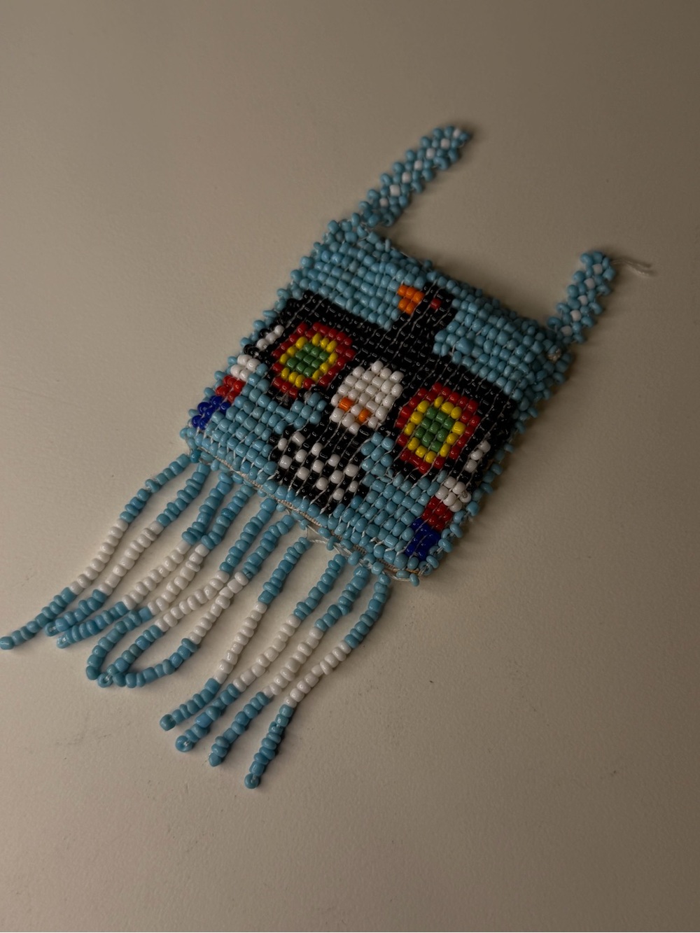 Beaded native American coin pouch-unfinished